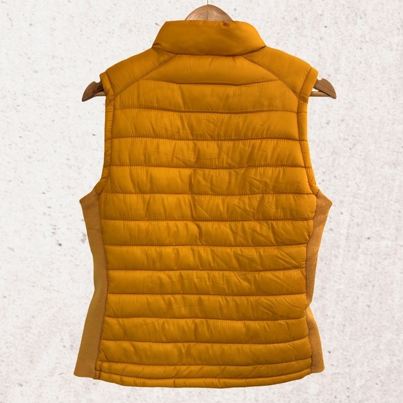 Yellow Quilted Puffer Vest with High Collar - Picture 2 of 4